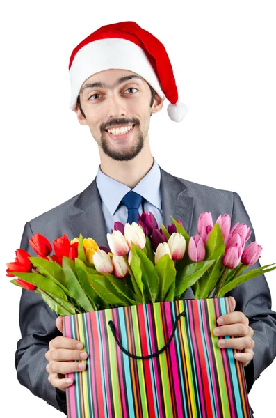 Biznesmen w koncepcji obchodów Bożego Narodzenia — Zdjęcie stockowe
