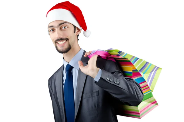 Uomo d'affari nel concetto di celebrazione di Natale — Foto Stock