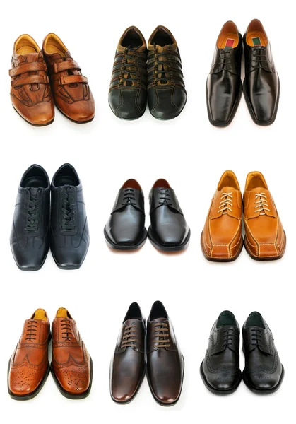 Verschiedene Schuhe isoliert auf dem weißen — Stockfoto