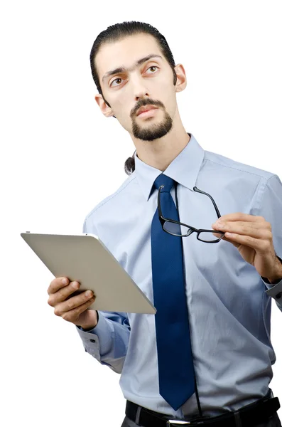Businessman working on tablet computer Stock Image