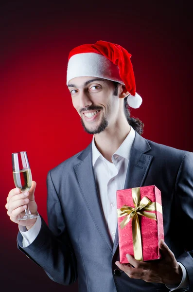 Empresario celebrando las fiestas de Navidad —  Fotos de Stock