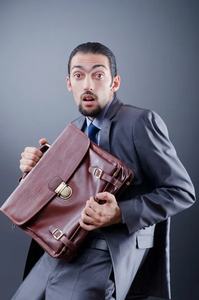 Business spy with briefcase — Stock Photo, Image