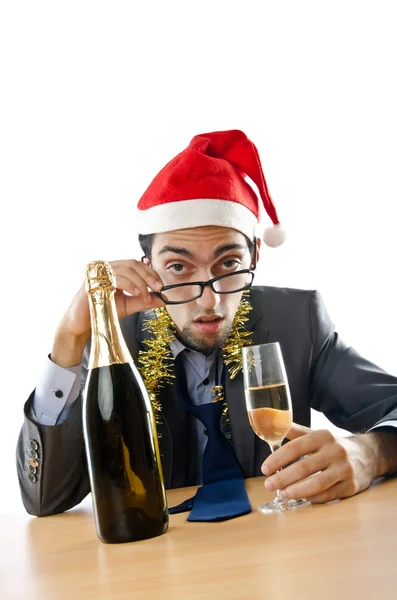 酔ったビジネスマン オフィス クリスマス パーティーの後 — ストック写真