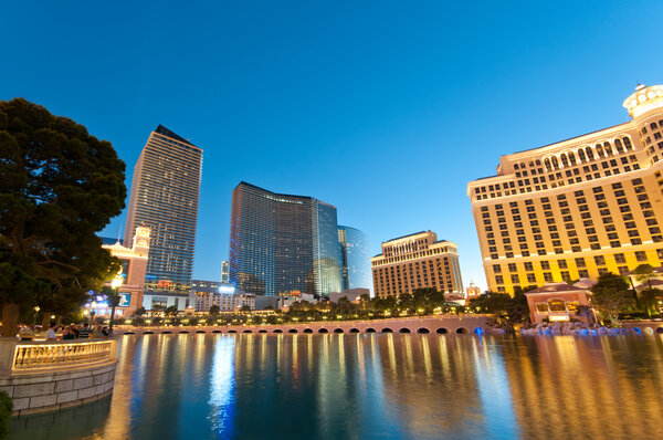 Las Vegas - 11 Sep 2010 - Bellagio Hotel Casino during sunset