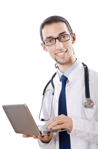 Ärztin arbeitet am Laptop — Stockfoto