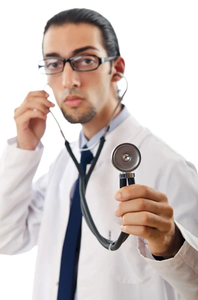 Arzt mit Stethoskop isoliert — Stockfoto