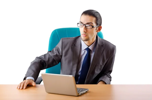 Affärsman som sitter vid skrivbordet — Stockfoto