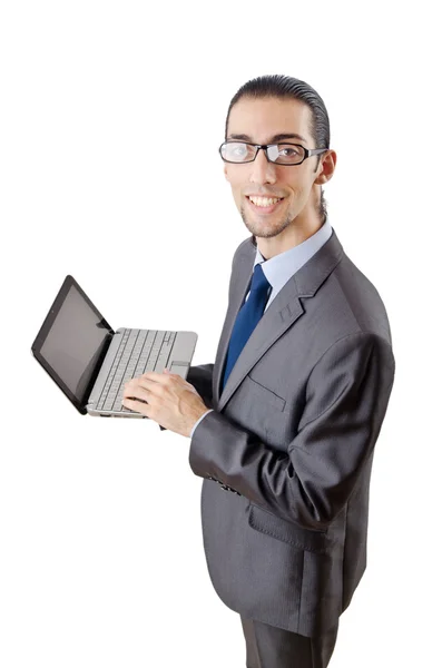 Busissman werkt aan de laptop — Stockfoto