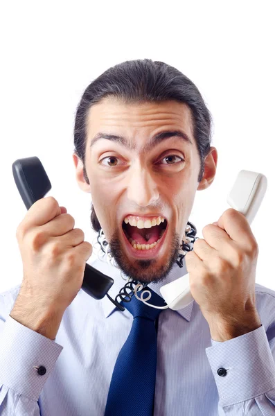 Telefonda kızgın işadamı — Stok fotoğraf