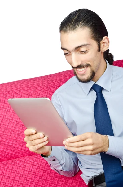 Empresario que trabaja en Tablet Computer — Foto de Stock