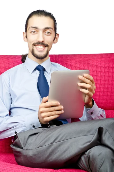 Empresario que trabaja en Tablet Computer — Foto de Stock