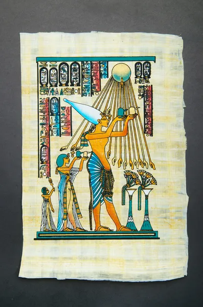 Fragmento do papiro egípcio — Fotografia de Stock