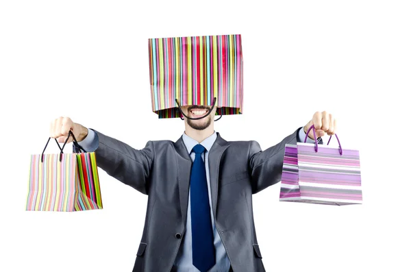 Jul koncept med shopping väska — Stockfoto