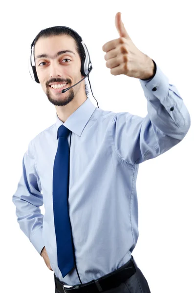 Call center operator with headset — Stock Photo, Image