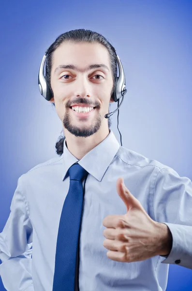 Callcenter-Betreiber mit Headset — Stockfoto