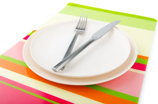 Food utensils served in plate — Stock Photo, Image