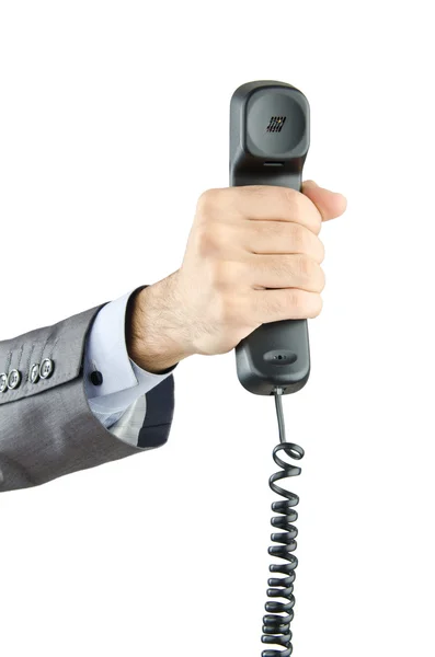 Beyaz telefon ile iletişim kavramı — Stok fotoğraf