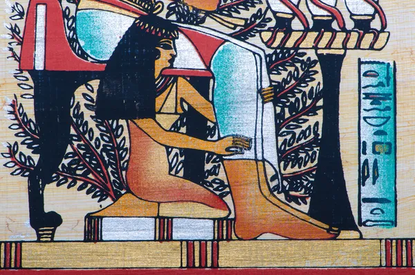 Fragmento do papiro egípcio — Fotografia de Stock