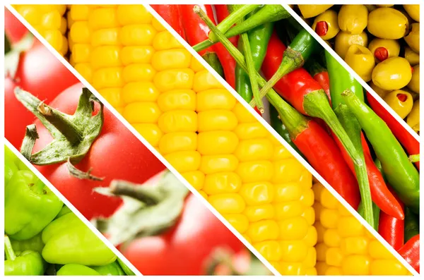 Conjunto de várias frutas e legumes — Fotografia de Stock