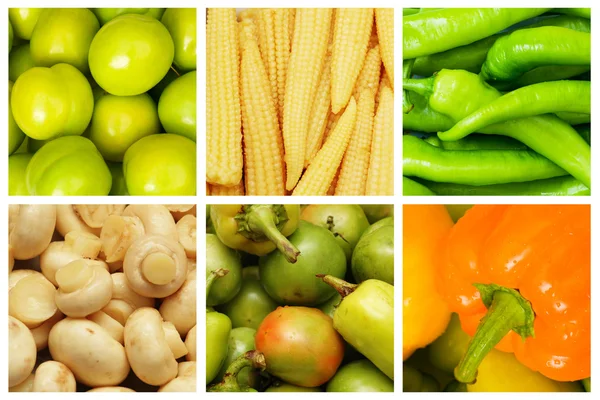 Набор различных фруктов и овощей — стоковое фото