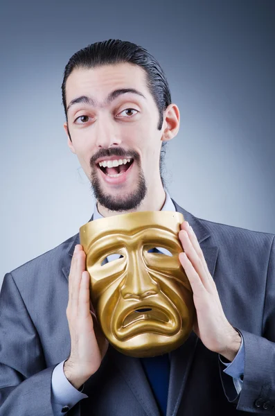 Zakenman met masker verbergt zijn identiteit — Stockfoto