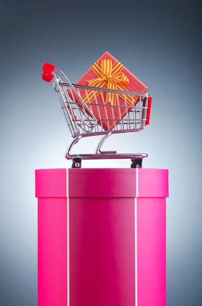 クリスマス ショッピングの概念のショッピングカート — ストック写真
