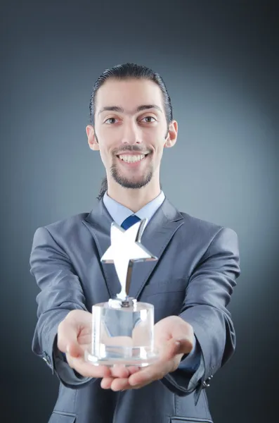 Businessman awarded with star award — Stock Photo, Image