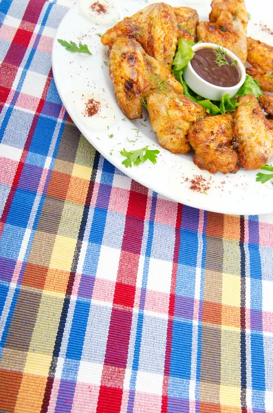 Chicken wings in the plate — Stock Photo, Image