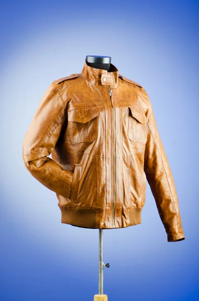 stock image Brown leather jacket in fashion concept