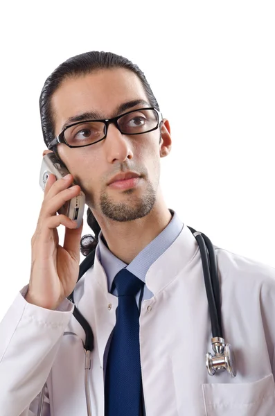 Mužský lékař se stetoskopem izolované — Stock fotografie