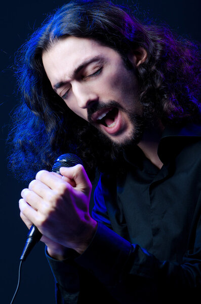 Man singing at the concert