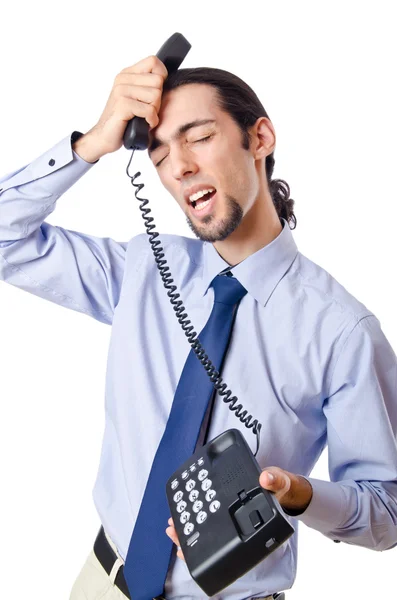 Homem de negócios irritado ao telefone — Fotografia de Stock