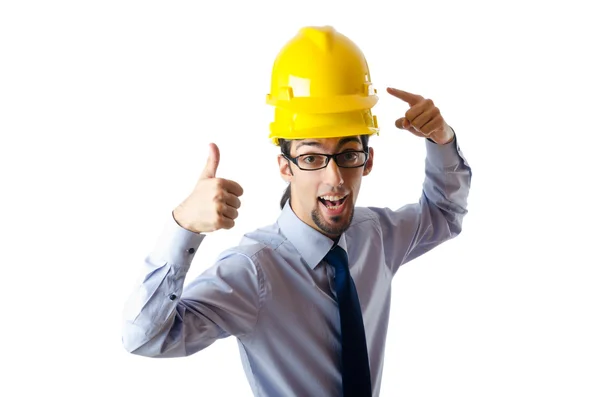 Concepto de seguridad de construcción con constructor — Foto de Stock