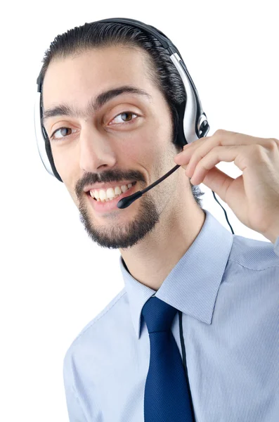 Operador del centro de llamadas con auriculares — Foto de Stock