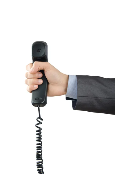 Concepto de comunicación con teléfono en blanco —  Fotos de Stock