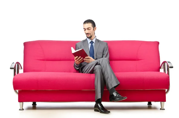 Man sitting in the sofa — Stock Photo, Image