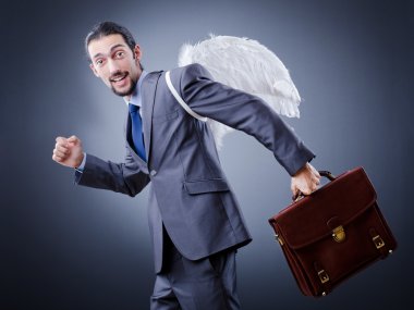 Business angel with money clipart