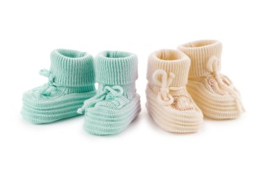 Woven baby shoes isolated on white background clipart