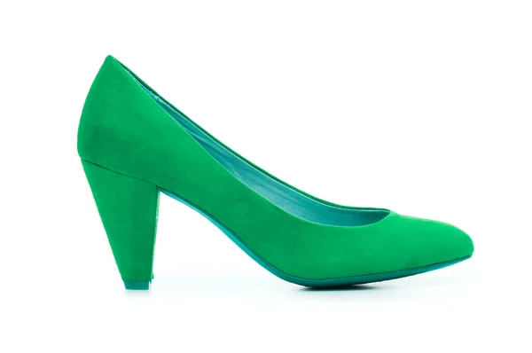 绿色的女性鞋在时尚概念 — 图库照片