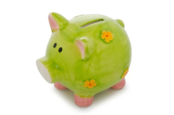 Piggy bank geïsoleerd op de witte achtergrond — Stockfoto
