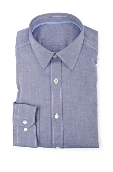 Camisa azul isolada no branco — Fotografia de Stock