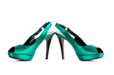 Yeşil Bayan Ayakkabı Moda kavramı
