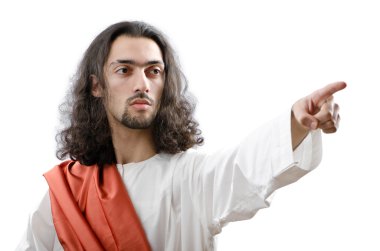 İsa Mesih personifacation üzerinde beyaz izole