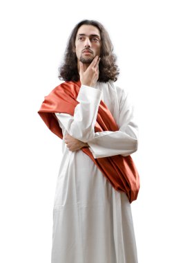 Jesus Christ personifacation isolated on the white clipart