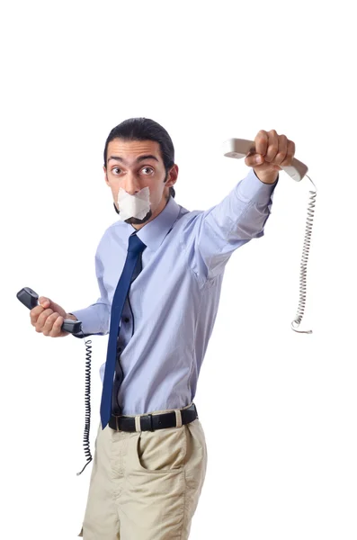 Concepto de censura con un hombre de negocios con labios apretados — Foto de Stock