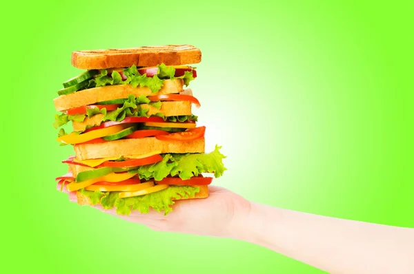 Degrade arka plan karşı dev sandviç — Stok fotoğraf
