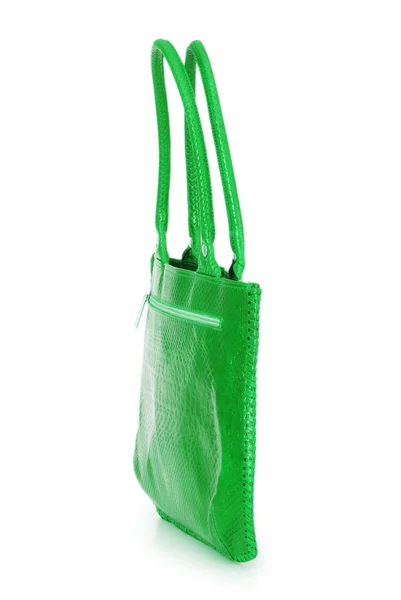 Accesorio de mujer - bolso elegante en blanco — Foto de Stock