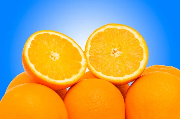 Oranges on the gradient background — Stock Photo, Image