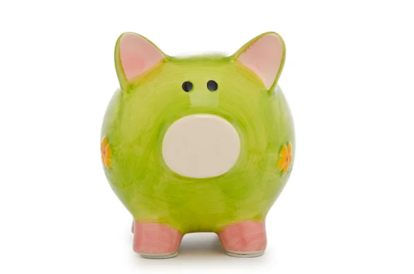 Piggy bank geïsoleerd op de witte achtergrond — Stockfoto