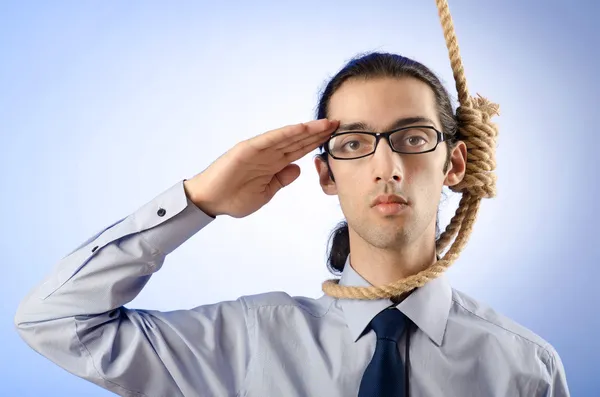 Businessman ready to commit suicide — Stock Photo, Image